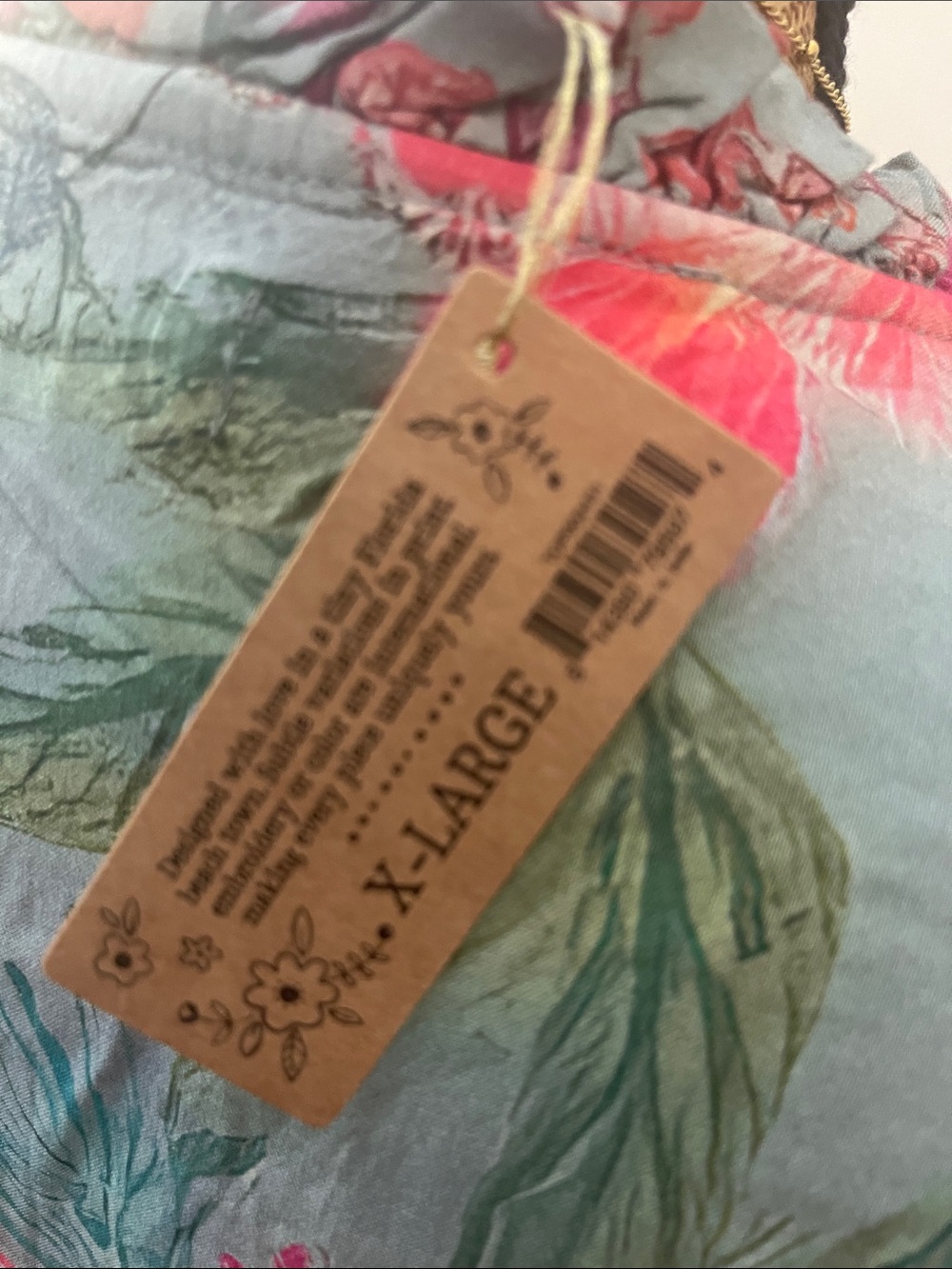 NATURAL LIFE Floral Tie-Waist Crop Ruffle Top - Pink & Moss Green - Picture 7 of 10